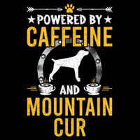 Powered By Caffeine And Mountain Cur Dog Lovers Long Sleeve Sustainable Bucket Hat
