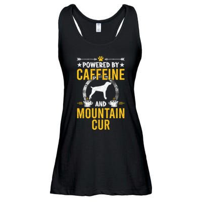 Powered By Caffeine And Mountain Cur Dog Lovers Long Sleeve Ladies Essential Flowy Tank