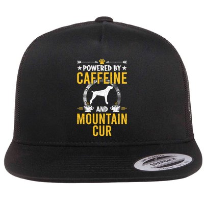 Powered By Caffeine And Mountain Cur Dog Lovers Long Sleeve Flatbill Hat