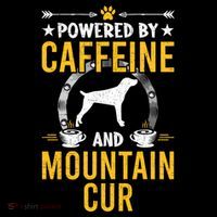 Powered By Caffeine And Mountain Cur Dog Lovers Long Sleeve Sustainable Beanie