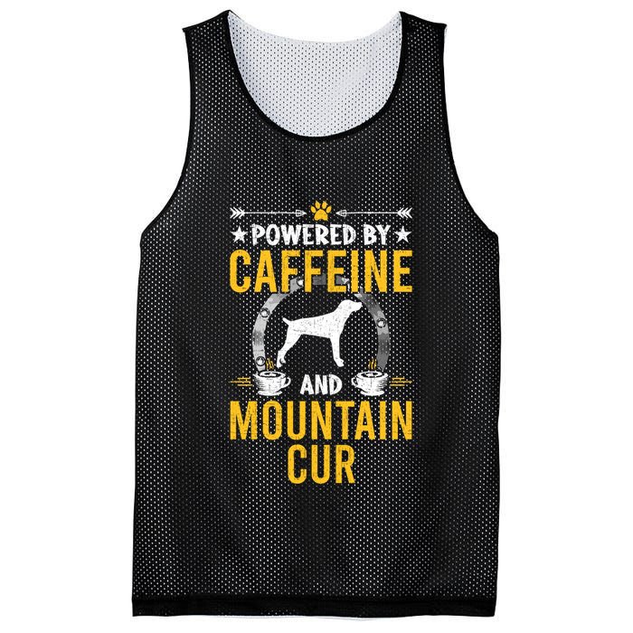 Powered By Caffeine And Mountain Cur Dog Lovers Long Sleeve Mesh Reversible Basketball Jersey Tank