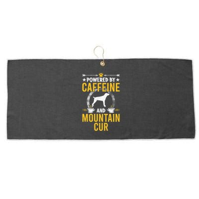 Powered By Caffeine And Mountain Cur Dog Lovers Long Sleeve Large Microfiber Waffle Golf Towel