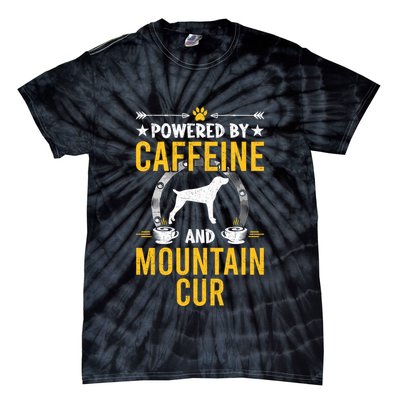 Powered By Caffeine And Mountain Cur Dog Lovers Long Sleeve Tie-Dye T-Shirt