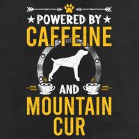 Powered By Caffeine And Mountain Cur Dog Lovers Long Sleeve Trucker Hat
