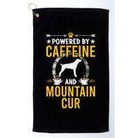 Powered By Caffeine And Mountain Cur Dog Lovers Long Sleeve Golf Towel