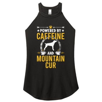 Powered By Caffeine And Mountain Cur Dog Lovers Long Sleeve Women's Perfect Tri Rocker Tank