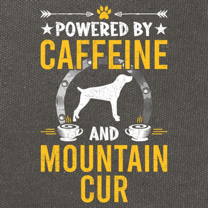 Powered By Caffeine And Mountain Cur Dog Lovers Long Sleeve Cotton Canvas Backpack