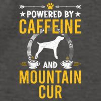 Powered By Caffeine And Mountain Cur Dog Lovers Long Sleeve Vector Backpack