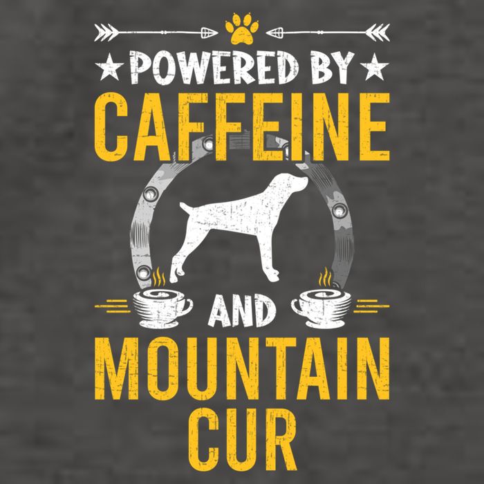 Powered By Caffeine And Mountain Cur Dog Lovers Long Sleeve Vector Backpack