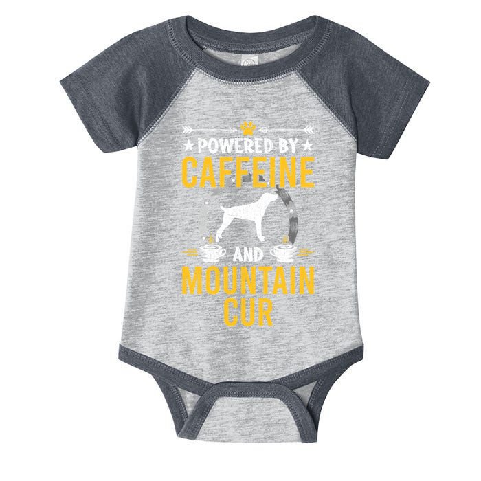 Powered By Caffeine And Mountain Cur Dog Lovers Long Sleeve Infant Baby Jersey Bodysuit