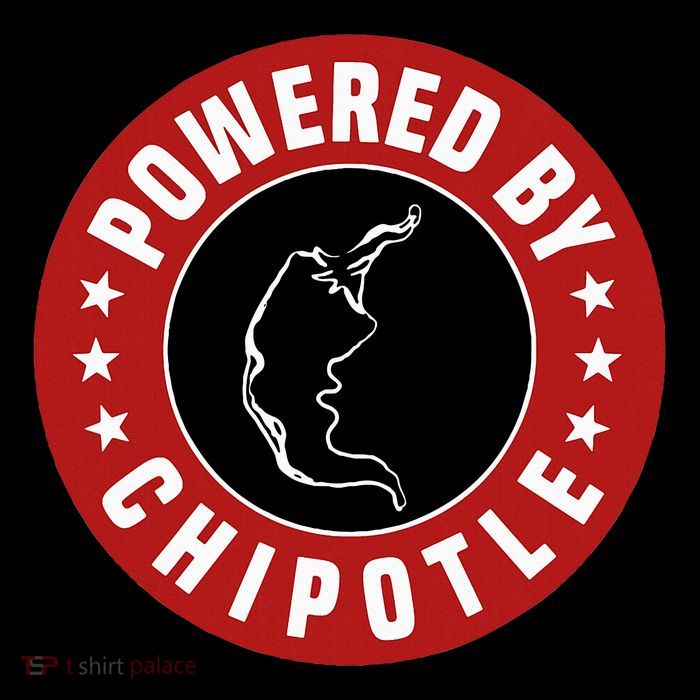 Powered By Chipotle Design Chili Pepper T-Shirt