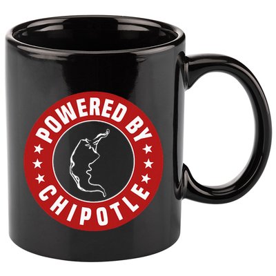Powered By Chipotle Design Chili Pepper 11oz C Handle Ceramic Mug