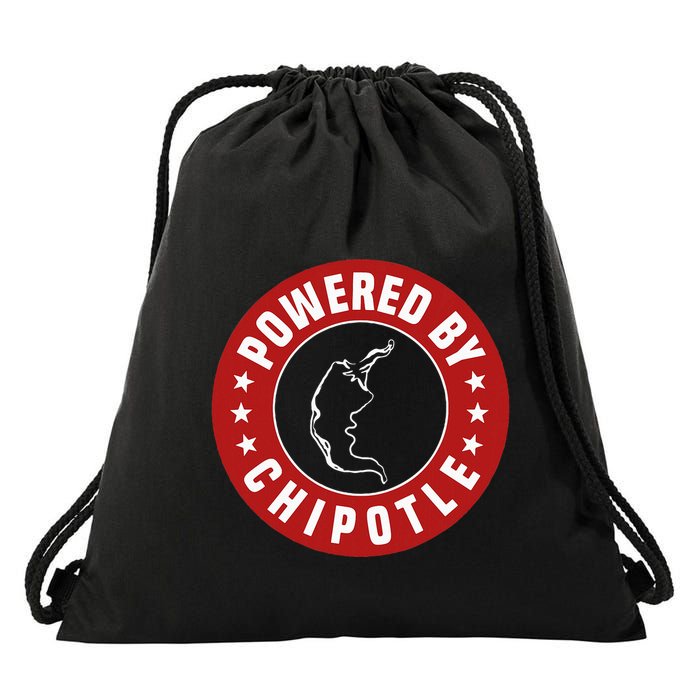 Powered By Chipotle Design Chili Pepper Drawstring Bag