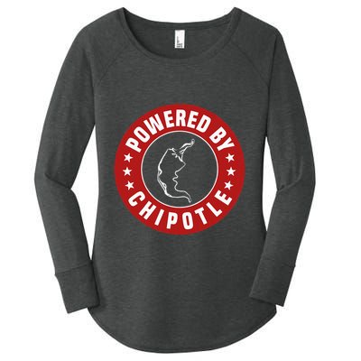 Powered By Chipotle Design Chili Pepper Women's Perfect Tri Tunic Long Sleeve Shirt