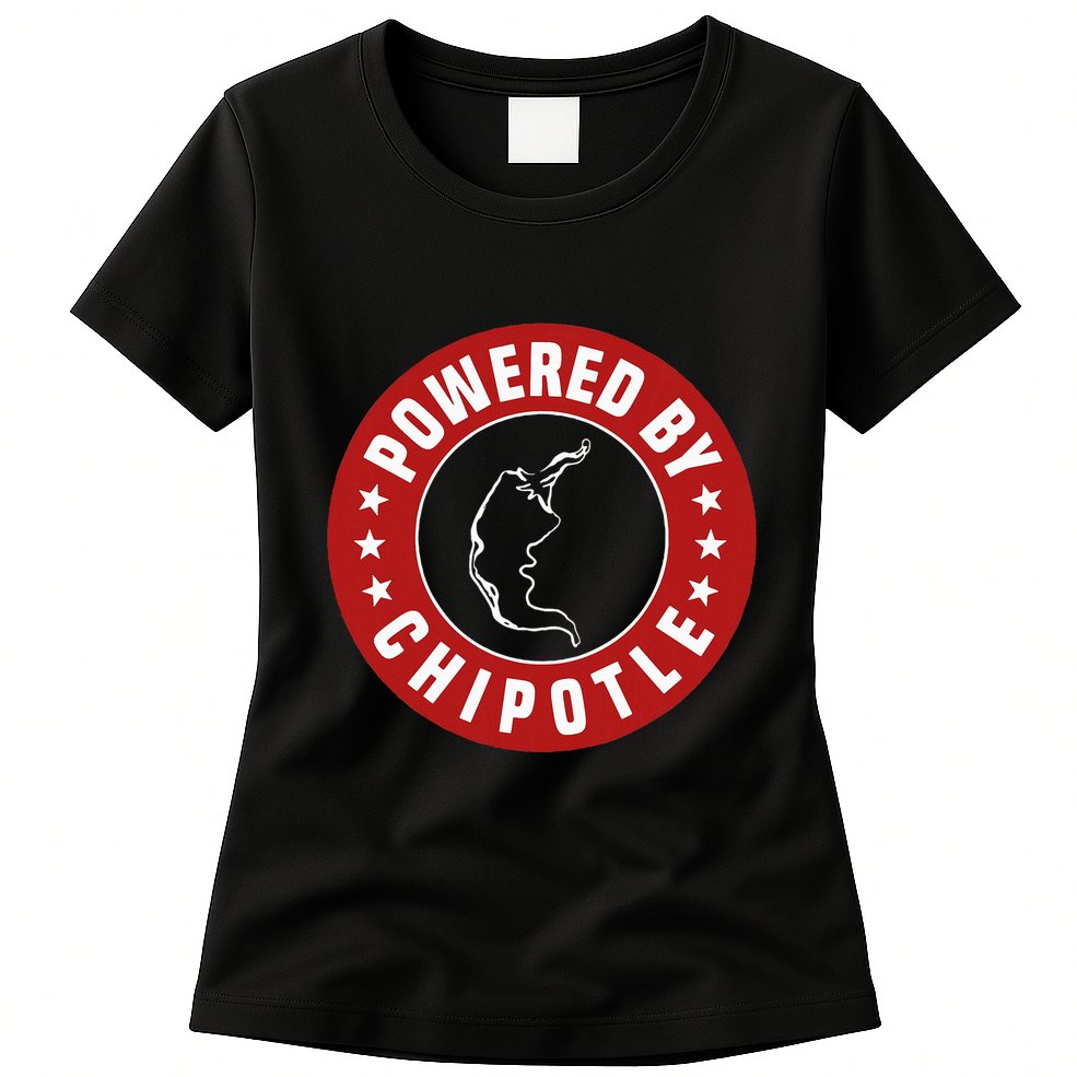 Powered By Chipotle Design Chili Pepper Womens T-Shirt