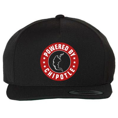 Powered By Chipotle Design Chili Pepper Wool Snapback Cap