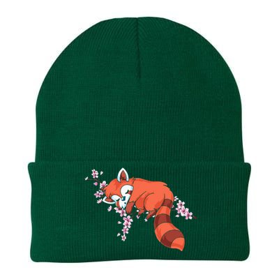 Panda Bear Cherry Blossom Animal Zoo Keeper Gift Red Panda Knit Cap Winter Beanie