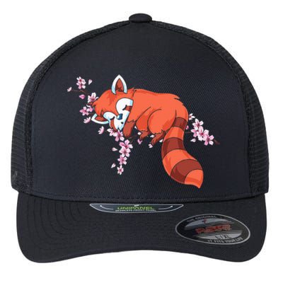 Panda Bear Cherry Blossom Animal Zoo Keeper Gift Red Panda Flexfit Unipanel Trucker Cap