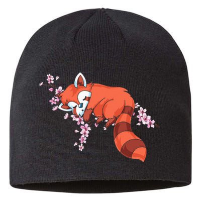 Panda Bear Cherry Blossom Animal Zoo Keeper Gift Red Panda Sustainable Beanie