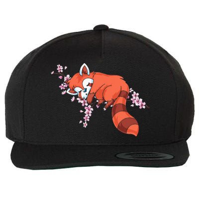 Panda Bear Cherry Blossom Animal Zoo Keeper Gift Red Panda Wool Snapback Cap