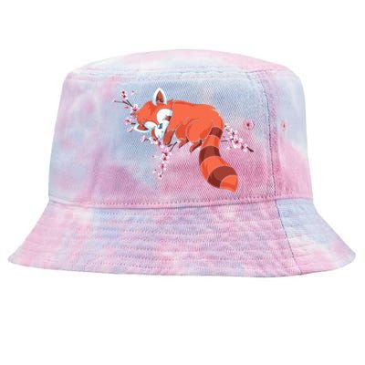 Panda Bear Cherry Blossom Animal Zoo Keeper Gift Red Panda Tie-Dyed Bucket Hat