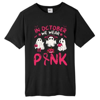 Pink Breast Cancer Awareness Ghost Halloween Costume Tall Fusion ChromaSoft Performance T-Shirt