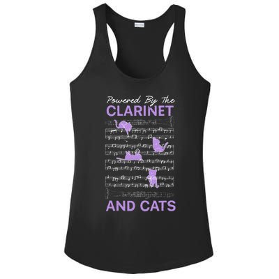 Powered By Clarinet And Cats Kitty Lover Musician Ladies PosiCharge Competitor Racerback Tank