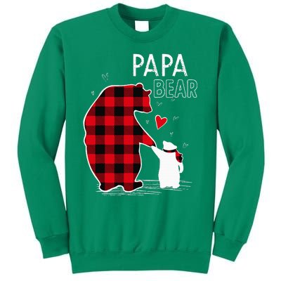 Papa Bear Christmas Pajama Red Plaid Family Sweatshirt