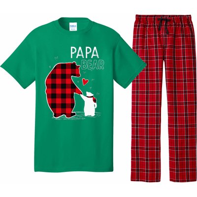 Papa Bear Christmas Pajama Red Plaid Family Pajama Set