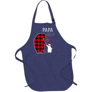 Papa Bear Christmas Pajama Red Plaid Family Full-Length Apron With Pockets