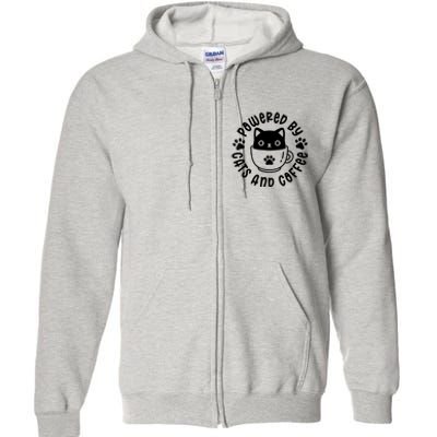 Powered By Cats And Coffee Full Zip Hoodie