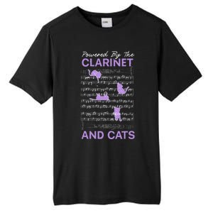 Powered By Clarinet And Cats Kitty Lover Musician Tall Fusion ChromaSoft Performance T-Shirt