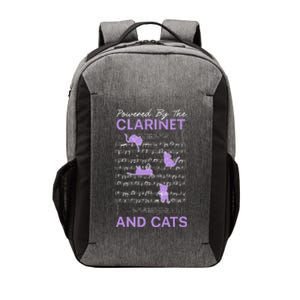 Powered By Clarinet And Cats Kitty Lover Musician Vector Backpack