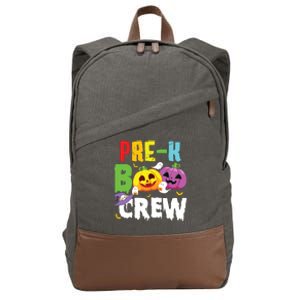 Prek Boo Crew Ghost Pumpkin Halloween Costume Teacher Kids Cotton Canvas Backpack