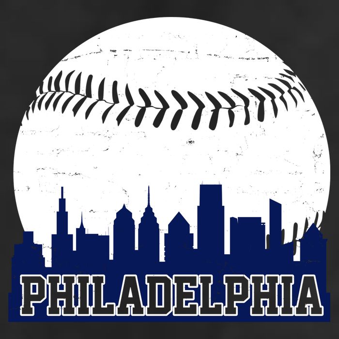 Philadelphia Baseball City Skyline 7 Panel Mesh Trucker Snapback Hat