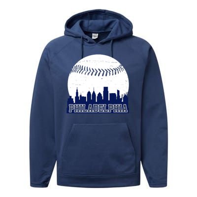 Philadelphia Baseball City Skyline Performance Fleece Hoodie