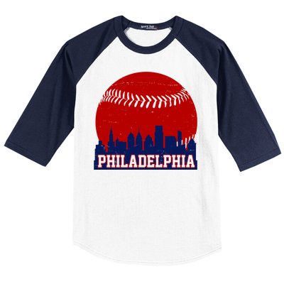 Philadelphia Baseball City Skyline Baseball Sleeve Shirt