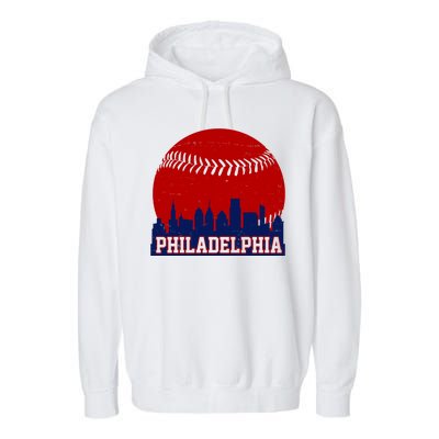 Philadelphia Baseball City Skyline Garment-Dyed Fleece Hoodie