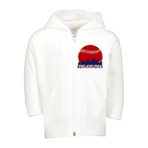 Philadelphia Baseball City Skyline Toddler Zip Fleece Hoodie