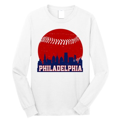 Philadelphia Baseball City Skyline Long Sleeve Shirt