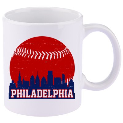Philadelphia Baseball City Skyline 11oz C Handle Ceramic Mug