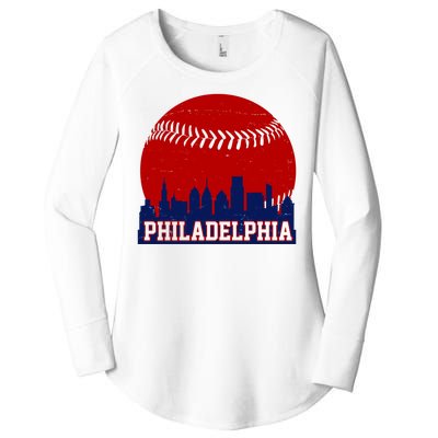 Philadelphia Baseball City Skyline Women's Perfect Tri Tunic Long Sleeve Shirt