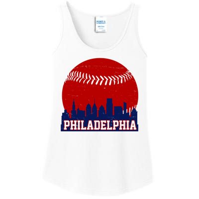 Philadelphia Baseball City Skyline Ladies Essential Tank