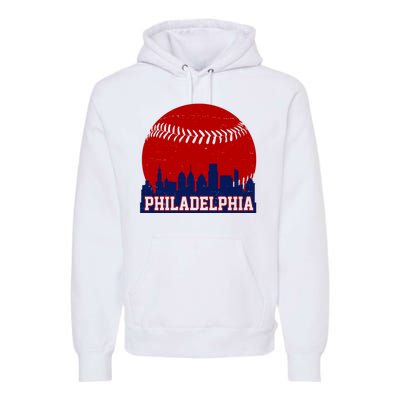 Philadelphia Baseball City Skyline Premium Hoodie