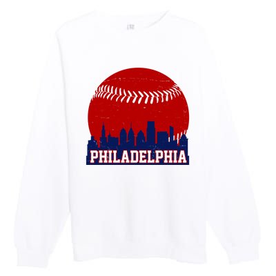 Philadelphia Baseball City Skyline Premium Crewneck Sweatshirt