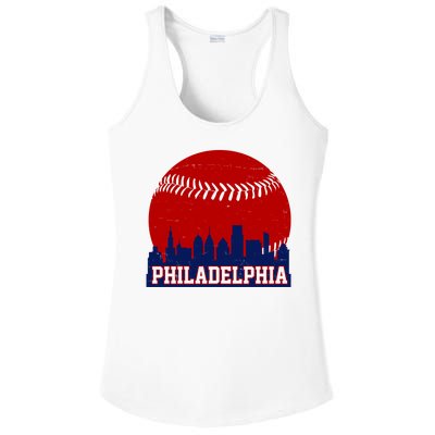 Philadelphia Baseball City Skyline Ladies PosiCharge Competitor Racerback Tank