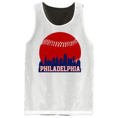 Philadelphia Baseball City Skyline Mesh Reversible Basketball Jersey Tank