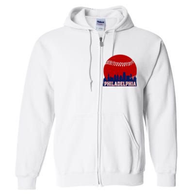 Philadelphia Baseball City Skyline Full Zip Hoodie