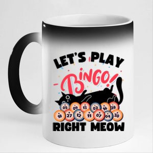 Play Bingo & Cat Bingo Player Gambling Bingo 11oz Black Color Changing Mug