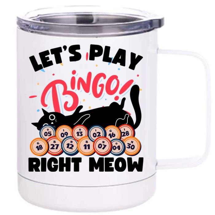 Play Bingo & Cat Bingo Player Gambling Bingo 12 oz Stainless Steel Tumbler Cup